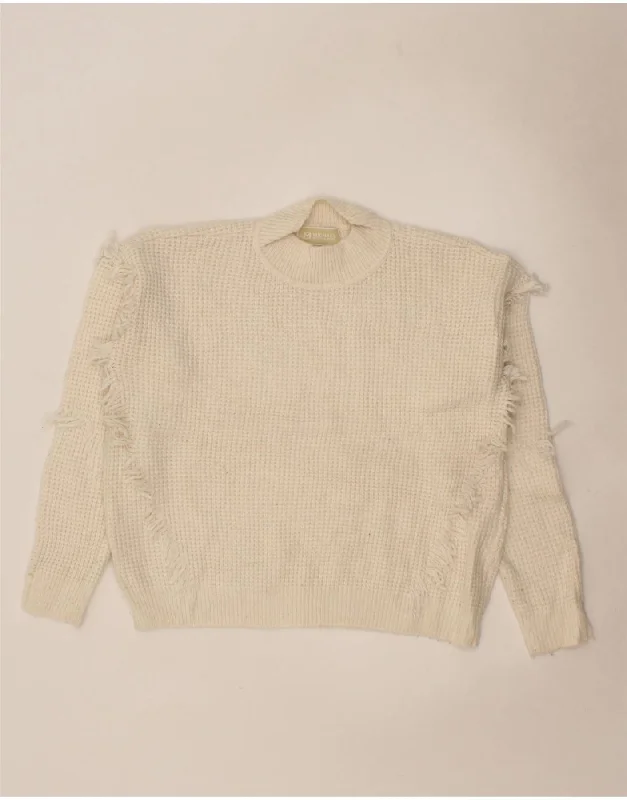 MICHAEL KORS Womens Turtle Neck Jumper Sweater UK 16 Large Off White Handmade Hand-knitted Hand-woven MICHAEL KORS Womens Turtle Neck Jumper Sweater UK 16 Large Off White Handmade Hand-knitted Hand-woven