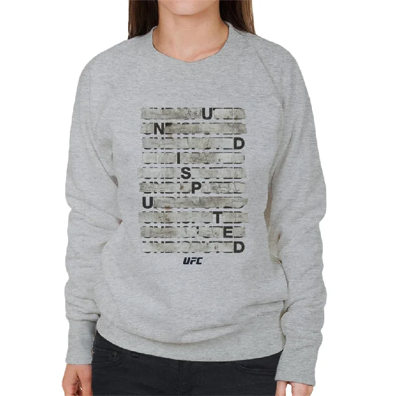 UFC Undisputed Taped Black Text Women's Sweatshirt Hoodie with Toggle Buttons Decorative Unique