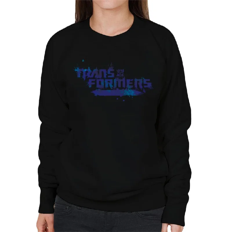 Transformers Banner Logo Women's Sweatshirt Hoodie with Slit Hem Functional Movement