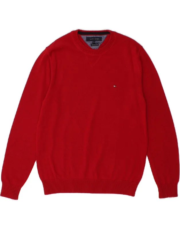 TOMMY HILFIGER Mens Crew Neck Jumper Sweater Medium Red Cotton Rayon Fabric Velvet Fabric Corduroy Fabric TOMMY HILFIGER Mens Crew Neck Jumper Sweater Medium Red Cotton Rayon Fabric Velvet Fabric Corduroy Fabric