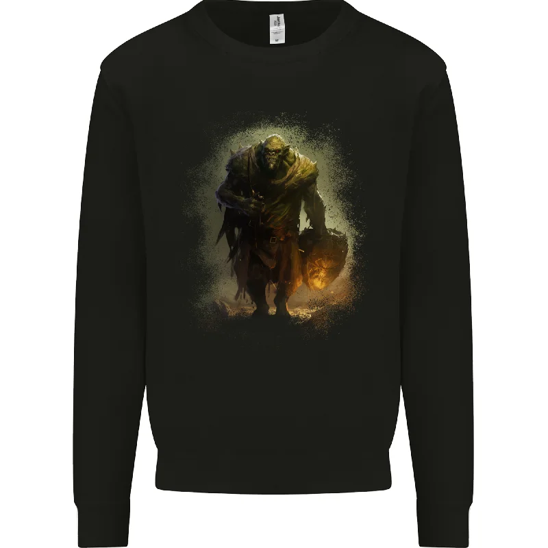 A Giant Fantasy Ork Mens Sweatshirt Jumper Hoodie with Elastic Cuffs Stretchable Comfortable