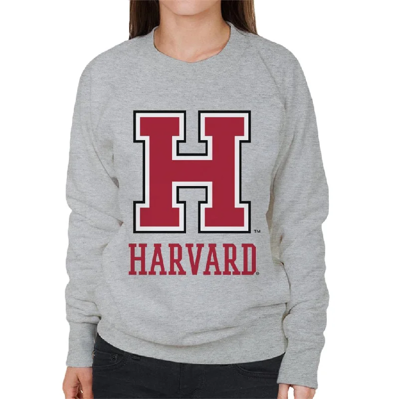 Harvard University Varsity Red H Logo Women's Sweatshirt Hoodie with Cuffed Sleeves Snug Secure