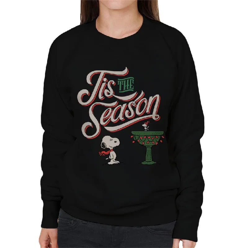 Peanuts Christmas Snoopy Tis The Season Women's Sweatshirt Hoodie with Gradient Ombre Colorful Peanuts Christmas Snoopy Tis The Season Women's Sweatshirt Hoodie with Gradient Ombre Colorful