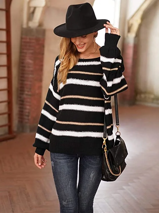 Loose Knit Stripe Dom Sweater Oversized Loose Flowy