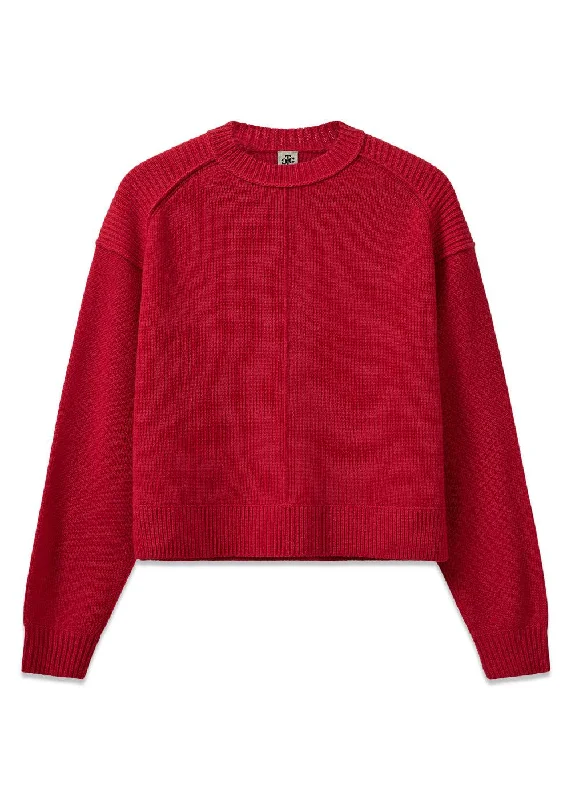 Como Classic Sweater - Red Velvet Chenille Corduroy