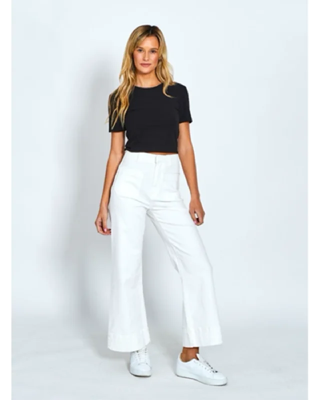 Monaco Jeans Milan Wide Leg Jean - White Stylish Slim Fit Denim