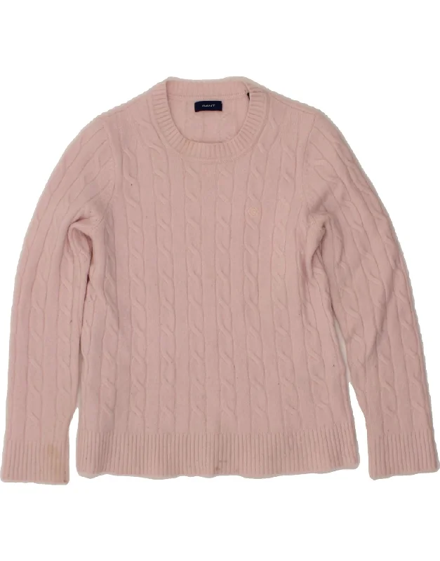 GANT Womens Crew Neck Jumper Sweater UK 10 Small Pink Wool Layered Multi-layer Single Layer GANT Womens Crew Neck Jumper Sweater UK 10 Small Pink Wool Layered Multi-layer Single Layer