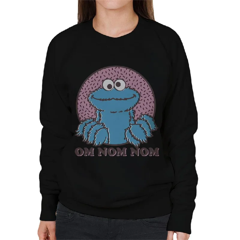 Sesame Street Cookie Monster Om Nom Nom Women's Sweatshirt Hoodie with Camouflage Military Edgy