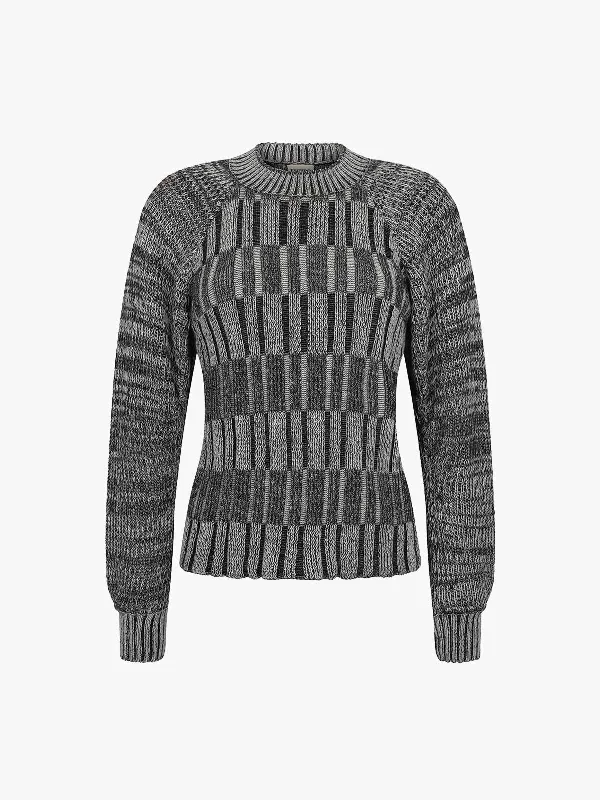 Marini Sweater Houndstooth Herringbone Solid