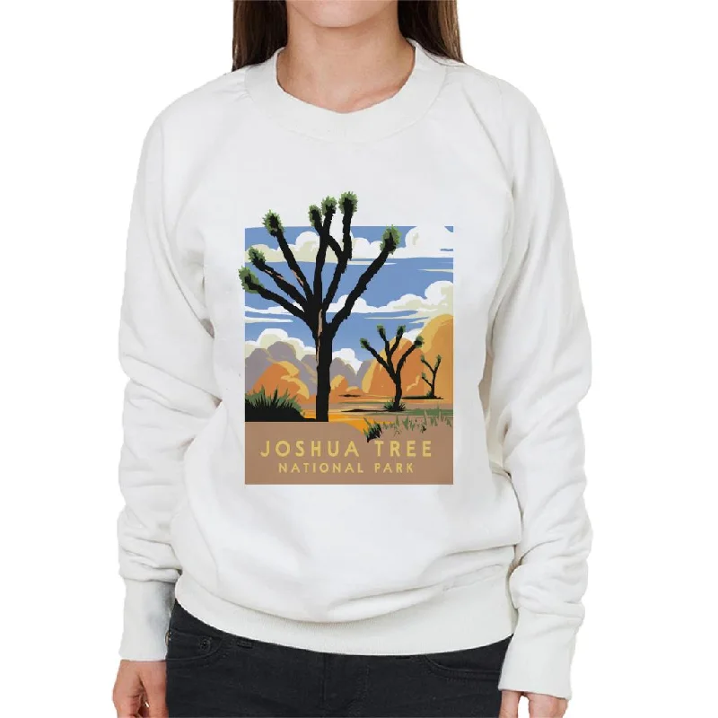 US National Parks Joshua Trees In The Distance Women's Sweatshirt Hoodie with Monochrome Minimalist Simple