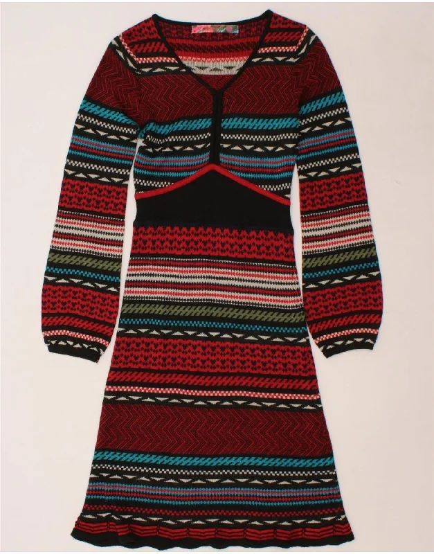 DESIGUAL Womens Jumper Dress UK 10 Small Multicoloured Fair Isle Solid Print Embellished DESIGUAL Womens Jumper Dress UK 10 Small Multicoloured Fair Isle Solid Print Embellished