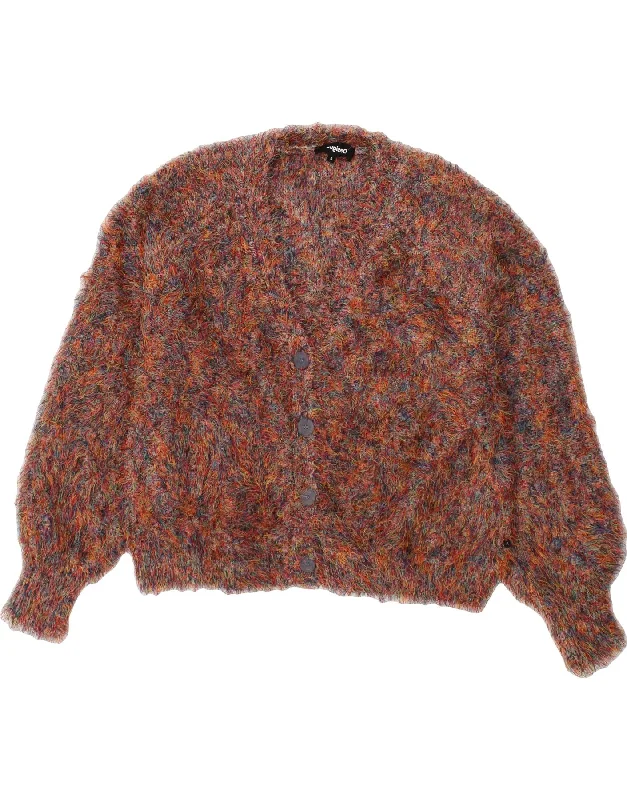 DESIGUAL Womens Cardigan Sweater UK 10 Small Multicoloured Polyester Spandex Blend Rayon Blend Denim Blend