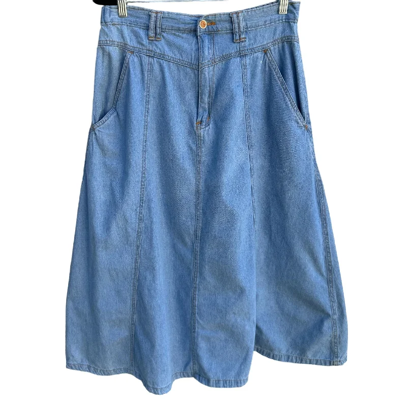 Bill Blass Vintage 90s Y2K Womens Denim A-Line Drop Waist Jean Midi Skirt 12 Comfortable Mid-Rise Jeans Bill Blass Vintage 90s Y2K Womens Denim A-Line Drop Waist Jean Midi Skirt 12 Comfortable Mid-Rise Jeans