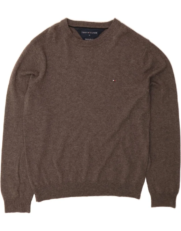 TOMMY HILFIGER Mens Tall Crew Neck Jumper Sweater XL Brown Lambswool Plaid Sweater Polka Dot Checkered TOMMY HILFIGER Mens Tall Crew Neck Jumper Sweater XL Brown Lambswool Plaid Sweater Polka Dot Checkered