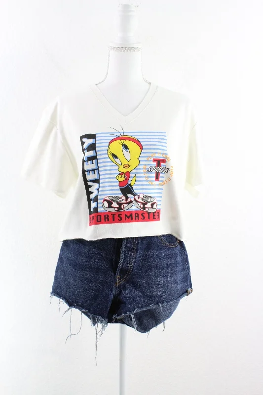 Vintage Looney Tunes T-Shirt Sweater (M) Soft Cozy Warm