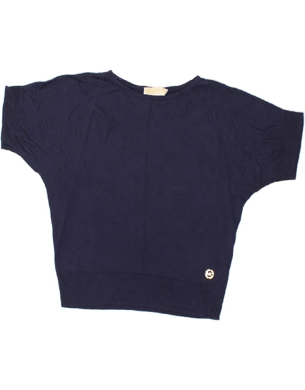 MICHAEL KORS Womens Boat Neck Jumper Sweater UK 10 Small Navy Blue Boxy Sweater Fitted Sweater A-Line MICHAEL KORS Womens Boat Neck Jumper Sweater UK 10 Small Navy Blue Boxy Sweater Fitted Sweater A-Line