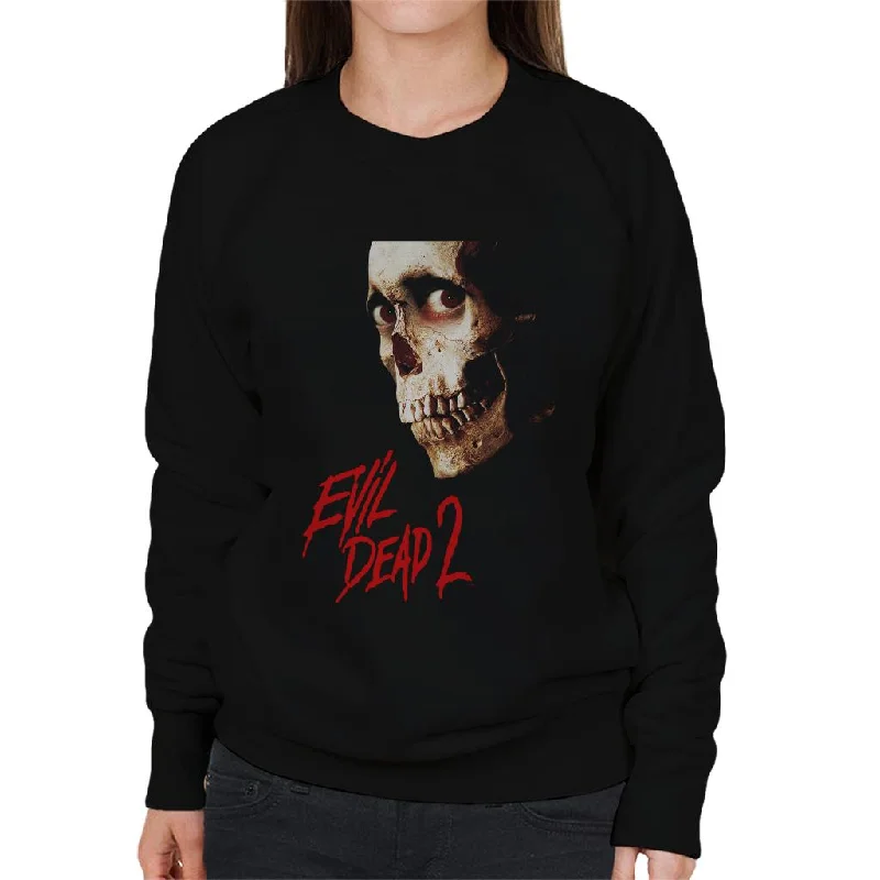 Evil Dead 2 Cinematic Skull Women's Sweatshirt Hoodie with Longline Fit Extended Stylish