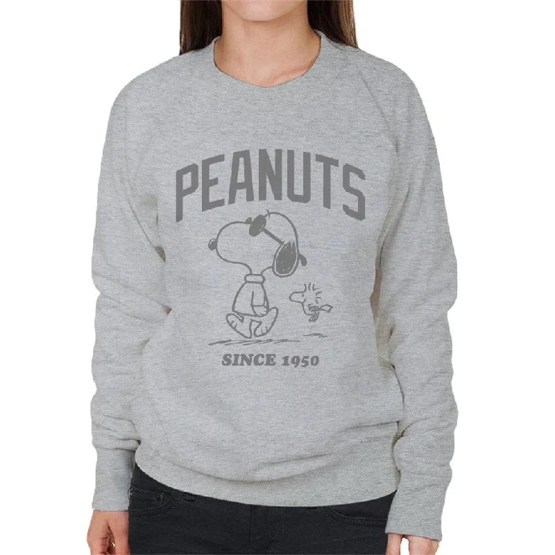 Peanuts Snoopy And Woodstock Outline Since 1950 Women's Sweatshirt Hoodie with Color Block Contrast Stylish Peanuts Snoopy And Woodstock Outline Since 1950 Women's Sweatshirt Hoodie with Color Block Contrast Stylish