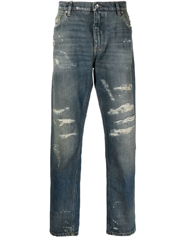 Dolce & Gabbana distressed straight-leg jeans Stylish Tapered Fit Jeans