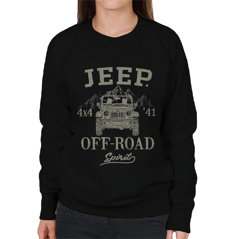 Jeep 4x4 Off Road Spirit Women's Sweatshirt Hoodie with Hem Contrast Bold Stylish