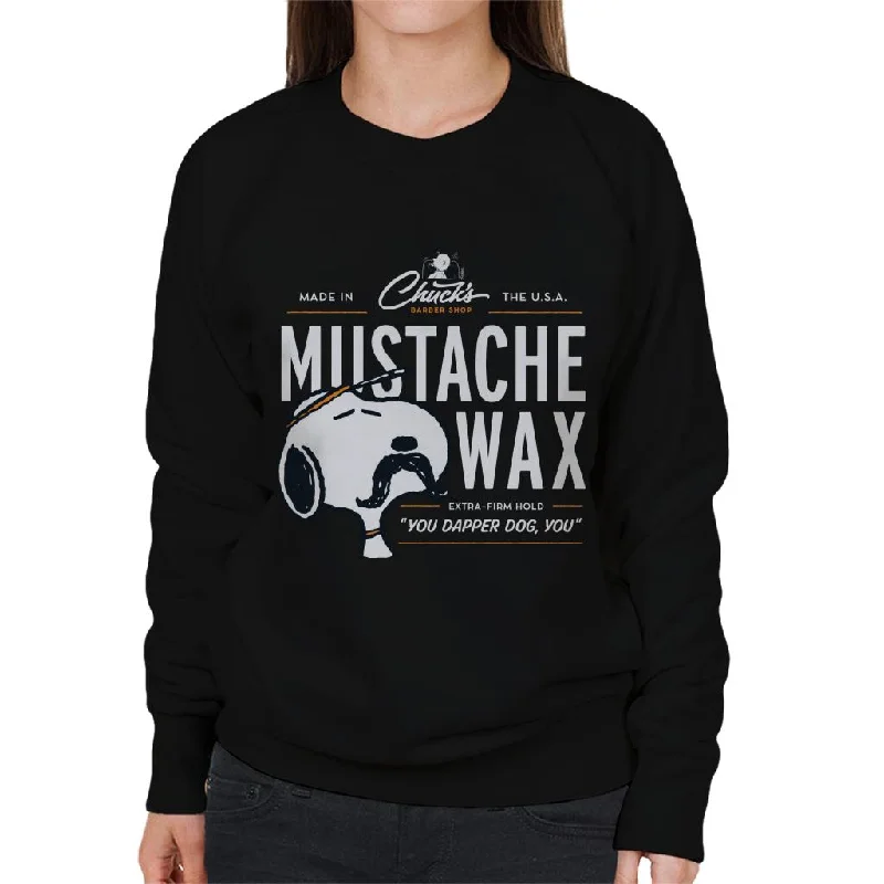 Peanuts Snoopy Mustache Wax Women's Sweatshirt Hoodie with Full-Zip Functional Layering Peanuts Snoopy Mustache Wax Women's Sweatshirt Hoodie with Full-Zip Functional Layering