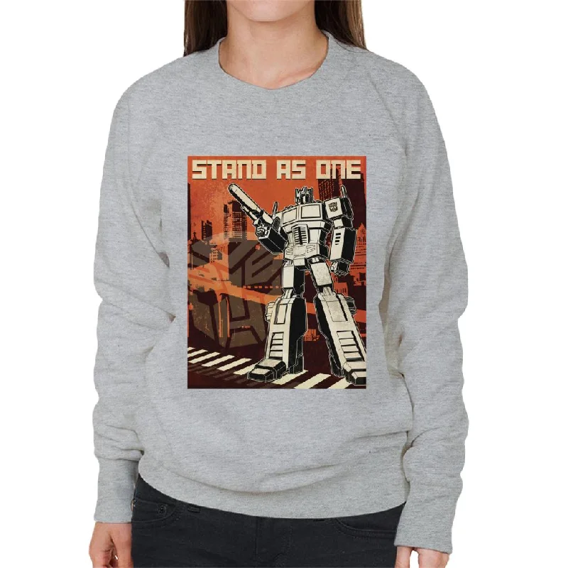 Transformers Optimus Prime Stand As One Women's Sweatshirt Hoodie with Relaxed Fit Easy Casual