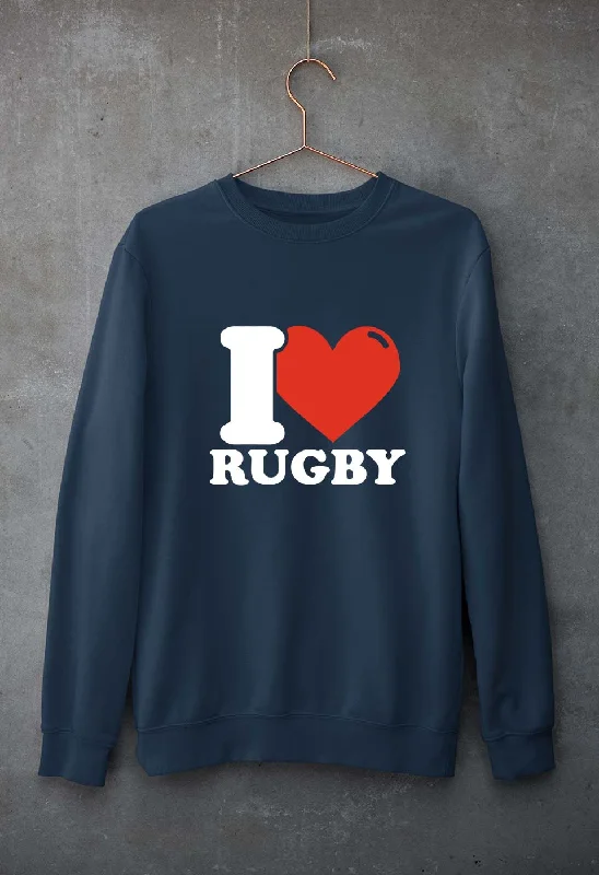 I Love Rugby Unisex Sweatshirt for Men/Women Hoodie with Camouflage Military Edgy