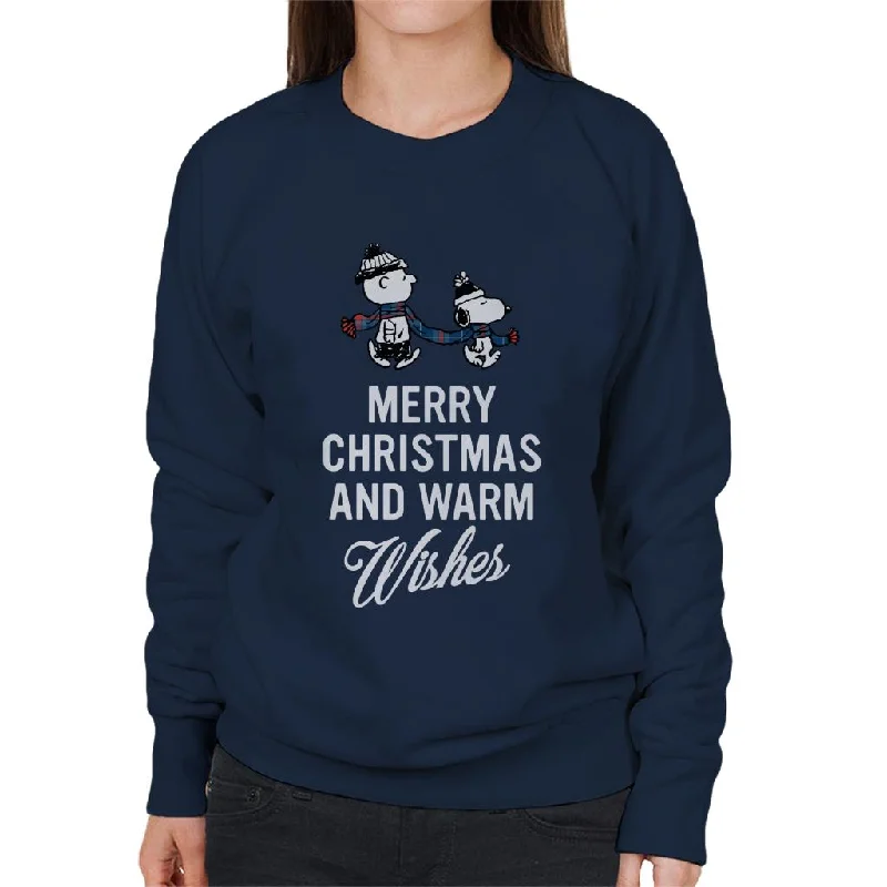 Peanuts Christmas And Warm Wishes Women's Sweatshirt Hoodie with Emblem Brand Identity Peanuts Christmas And Warm Wishes Women's Sweatshirt Hoodie with Emblem Brand Identity