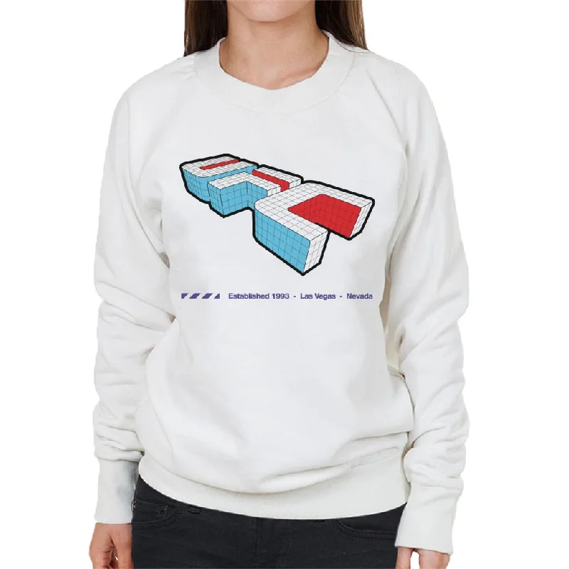 UFC Isometric 3D Logo Purple Text Women's Sweatshirt Hoodie with Exposed Zipper Edgy Industrial