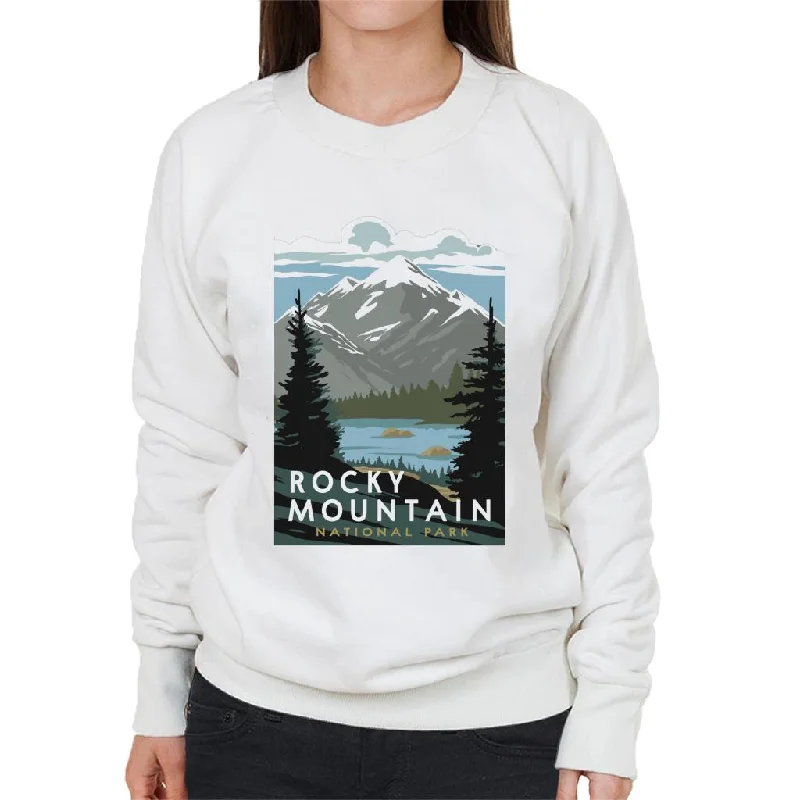 US National Parks Rocky Mountain National Park Women's Sweatshirt Hoodie with Tie-Dye Psychedelic Retro