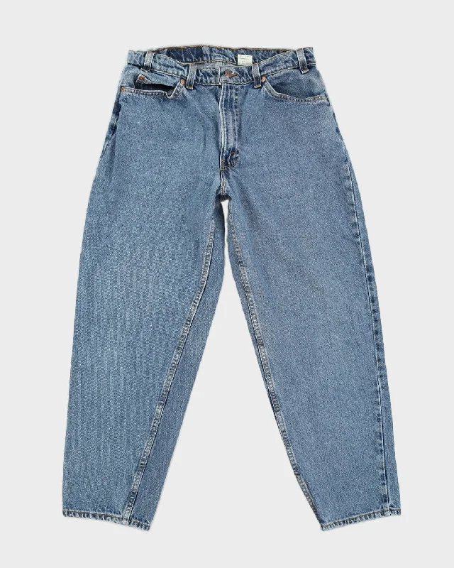 Vintage 80s Levi's Orange Blank Tab Blue Jeans - W33 L30 Trendy Skinny Fit Jeans