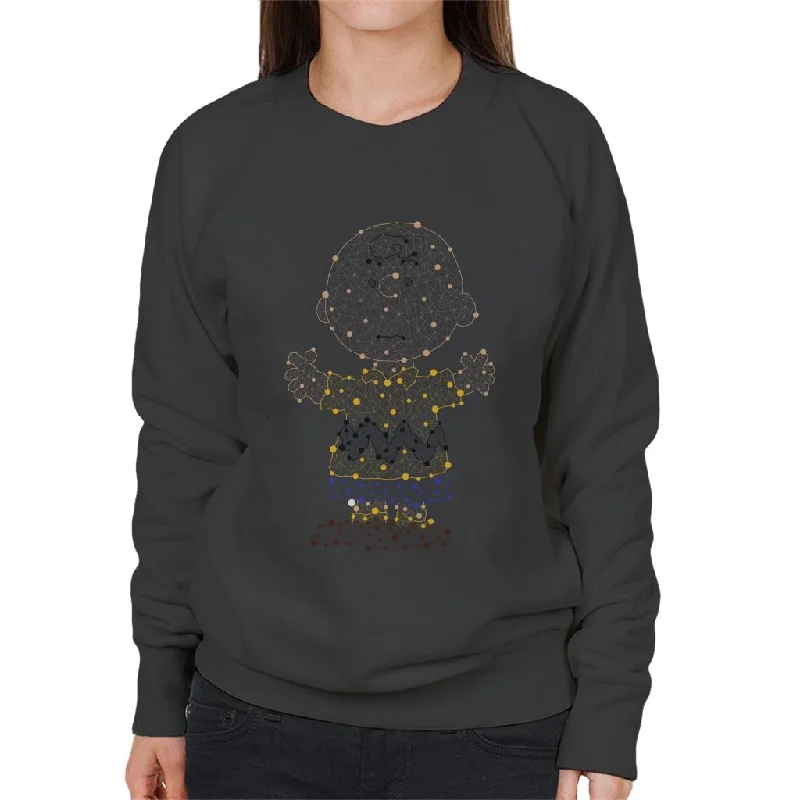 Peanuts Geometric Charlie Brown Women's Sweatshirt Hoodie with Hem Frayed Vintage Worn Peanuts Geometric Charlie Brown Women's Sweatshirt Hoodie with Hem Frayed Vintage Worn
