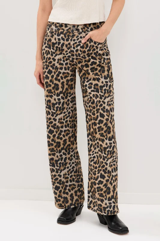 Leopard Release Jean Fashionable White Denim Jeans