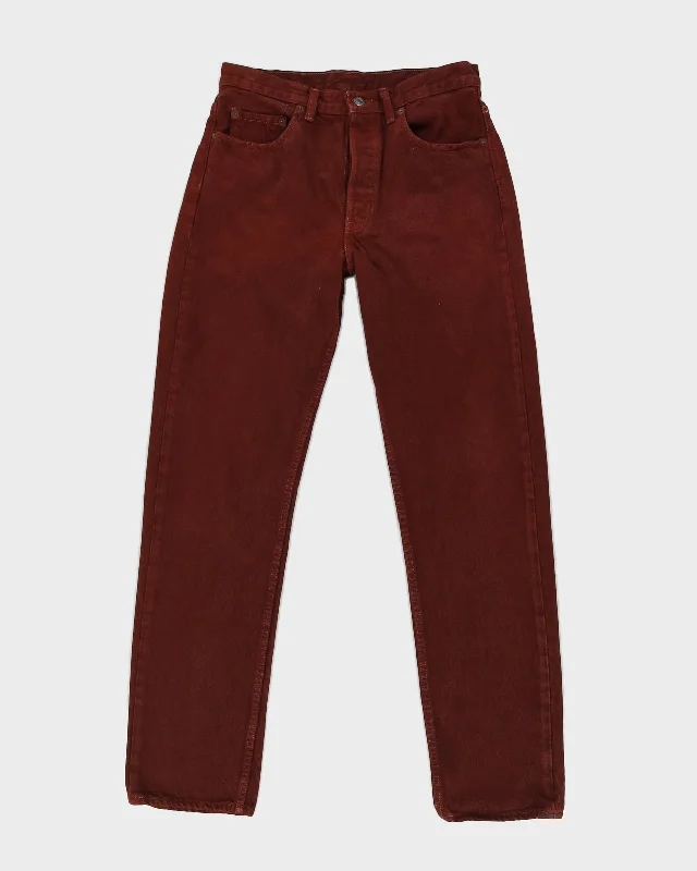 Vintage 80s Levi's Maroon 501 Denim Jeans - W32 L33 Trendy Bootcut High-Waisted Jeans Vintage 80s Levi's Maroon 501 Denim Jeans - W32 L33 Trendy Bootcut High-Waisted Jeans