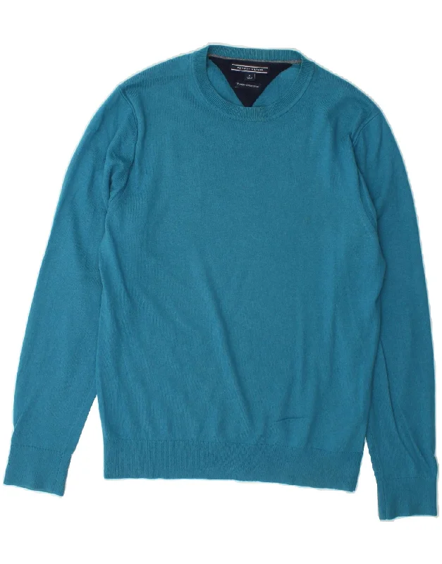 TOMMY HILFIGER Mens Crew Neck Jumper Sweater Medium Blue Cotton Slim Fit Regular Fit Oversized TOMMY HILFIGER Mens Crew Neck Jumper Sweater Medium Blue Cotton Slim Fit Regular Fit Oversized