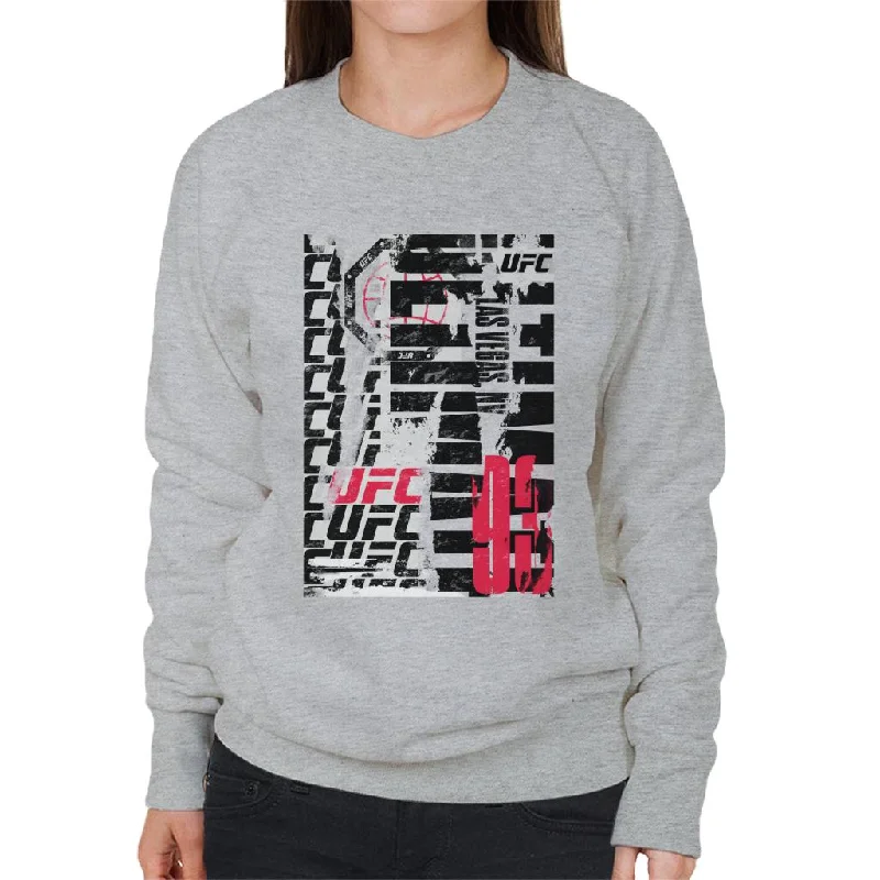 UFC Tear Down Vegas 93 Multi Logo Women's Sweatshirt Hoodie with Strings Custom Fit Adjustable