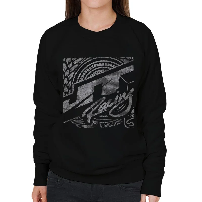 JT Racing 1969 Silver Logo Women's Sweatshirt Hoodie with Drawcord Adjustable Secure