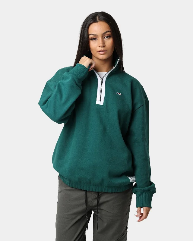 Tommy Jeans TJM Contrast Zip Jumper Rural Green Zippered Buttoned Snapped