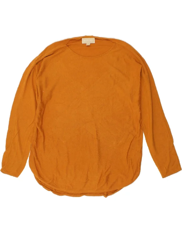 MICHAEL KORS Womens Oversized Boat Neck Jumper Sweater UK 18 XL Brown Sweater Knitwear Pullover MICHAEL KORS Womens Oversized Boat Neck Jumper Sweater UK 18 XL Brown Sweater Knitwear Pullover