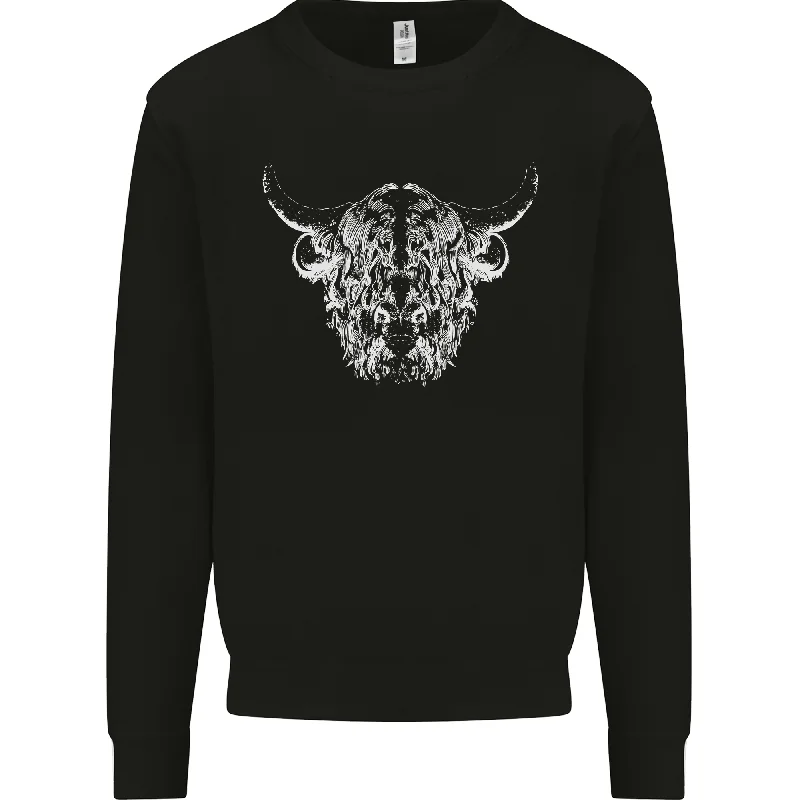 A Highland Cow Design Mens Sweatshirt Jumper Hoodie with Pocket Utility Practical