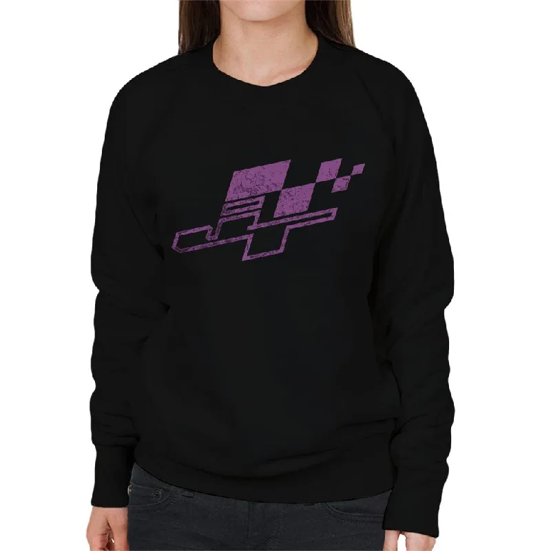 JT Racing Purple Logo Women's Sweatshirt Hoodie with Typography Text Message