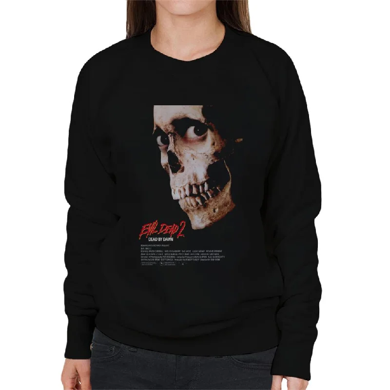 Evil Dead 2 Dead By Dawn Theatrical Poster Women's Sweatshirt Hoodie with Earth Tones Natural Calm