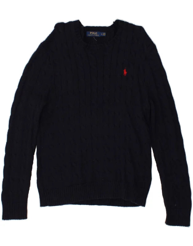 POLO RALPH LAUREN Mens Boat Neck Jumper Sweater Medium Navy Blue Cotton Mesh Sweater Canvas Denim POLO RALPH LAUREN Mens Boat Neck Jumper Sweater Medium Navy Blue Cotton Mesh Sweater Canvas Denim
