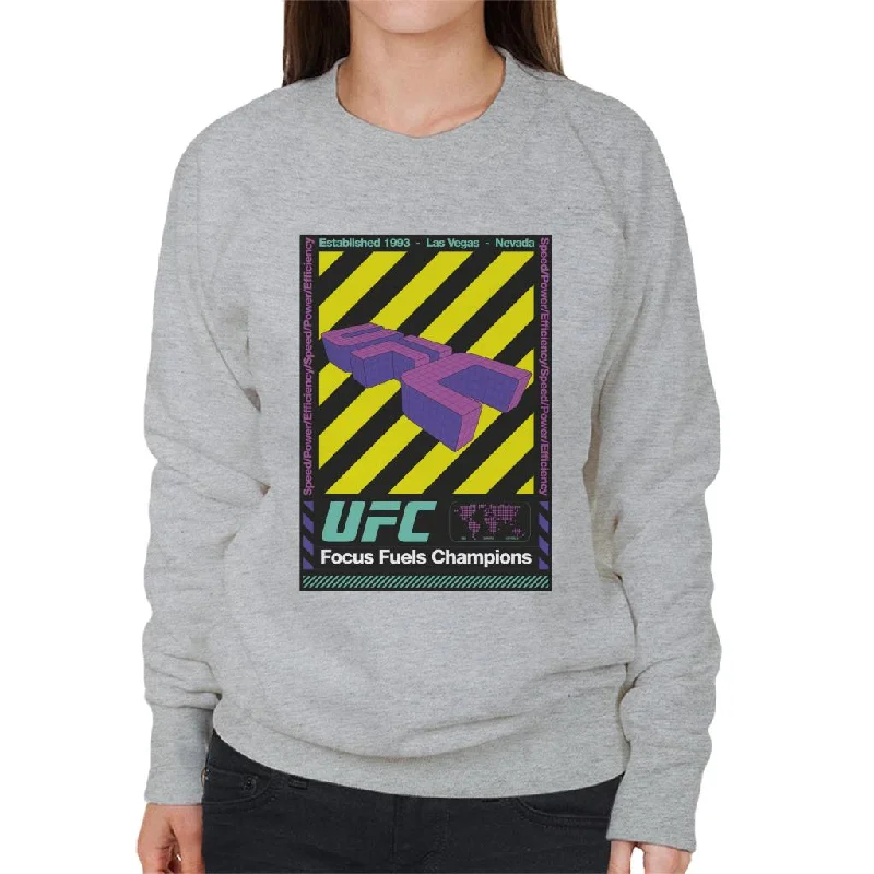 UFC Focus Fuels Champions Poster Women's Sweatshirt Hoodie with High Neck Warm Protective