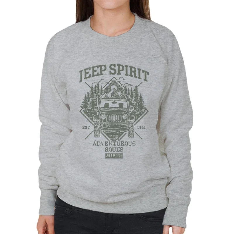 Jeep Spirit Est 1941 Women's Sweatshirt Zip Hoodie Drawstring Kangaroo Pocket