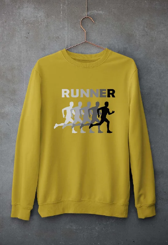 Runner Running Unisex Sweatshirt for Men/Women Hoodie with High-Low Hem Asymmetrical Trendy