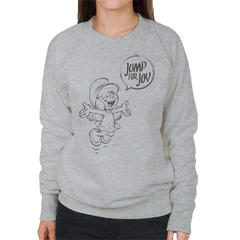 The Smurfs Smurfette Jump For Joy Women's Sweatshirt Hoodie with Batwing Sleeves Loose Dramatic