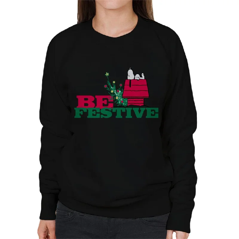 Peanuts Christmas Snoopy Kennel Be Festive Women's Sweatshirt Hoodie Crop Top Short Trendy Peanuts Christmas Snoopy Kennel Be Festive Women's Sweatshirt Hoodie Crop Top Short Trendy