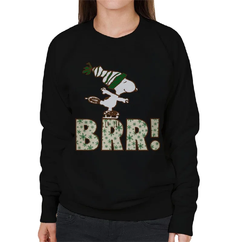 Peanuts Christmas Snoopy Ice Skating Brr Women's Sweatshirt Hoodie with Belted Waist Structured Tailored Peanuts Christmas Snoopy Ice Skating Brr Women's Sweatshirt Hoodie with Belted Waist Structured Tailored
