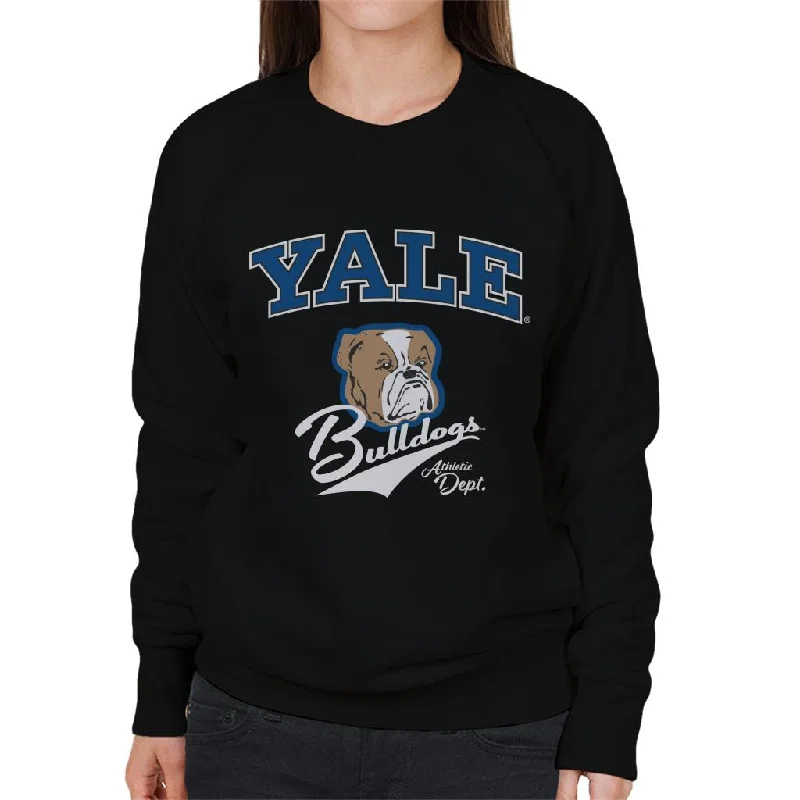 Yale University Bulldogs Athletic Dept Women's Sweatshirt Hoodie with Mock Neck Collared Structured